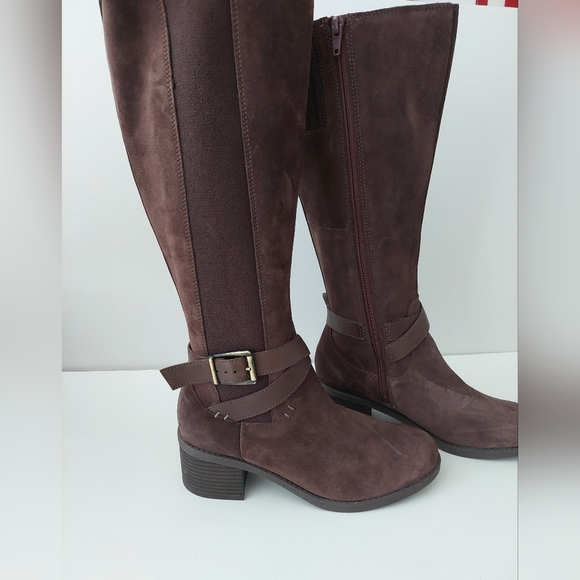 Clarks Brown Knee-High Boots - Picture 4 of 8